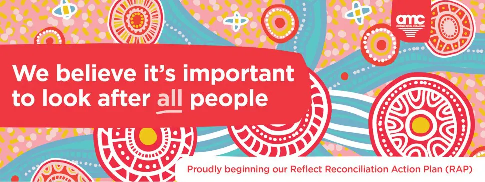AMC Commercial Cleaning Reflect Reconciliation Action Plan (RAP) banner showcasing our commitment to reconciliation and respectful partnerships.