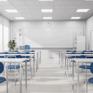 Professional cleaning of a school classroom ensuring a hygienic learning environment