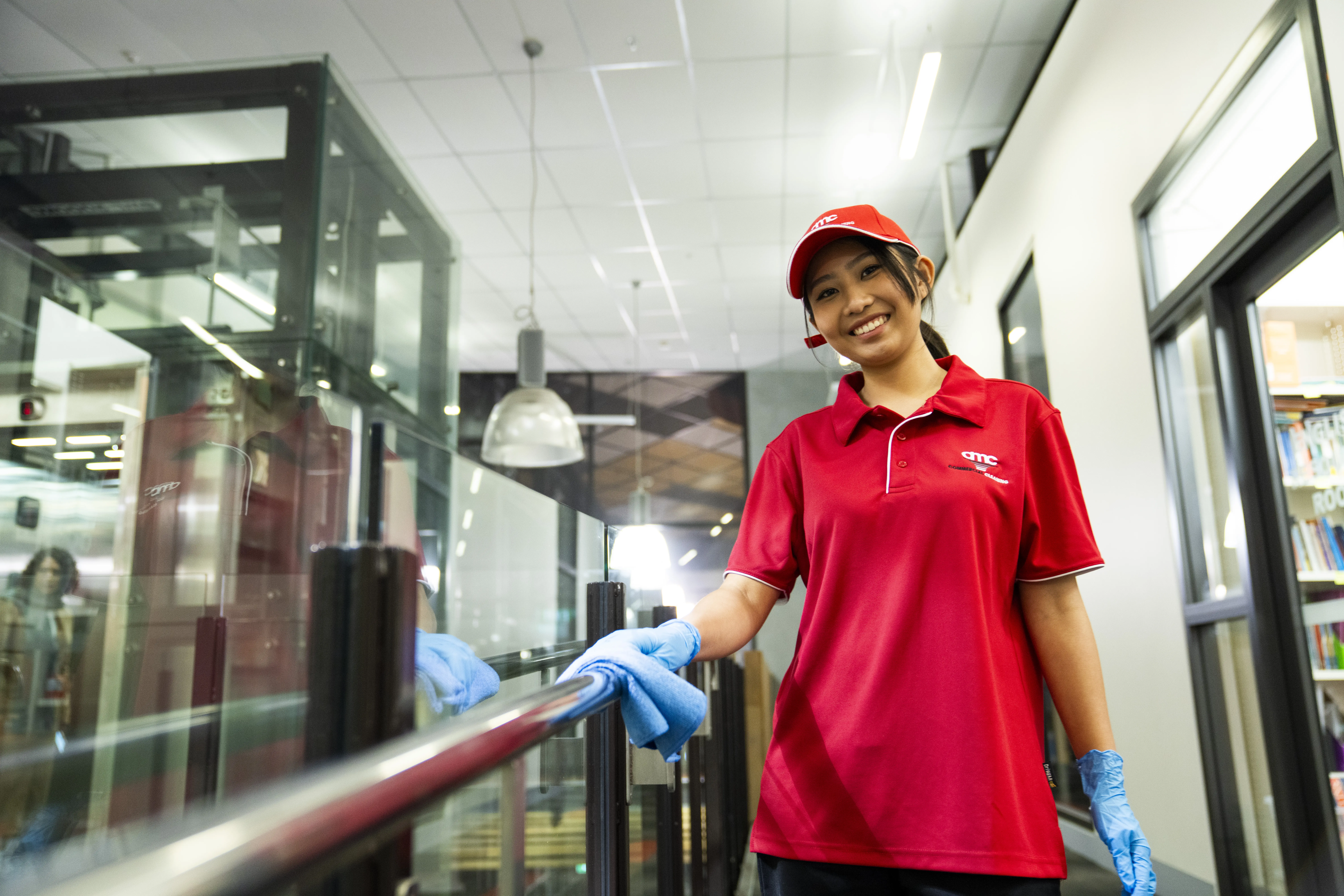 cleans and sanitises high-touch surfaces in the office to reduce pathogens