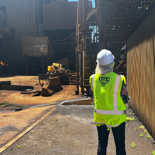 amc site supervisor in PPE at heavy industrial site