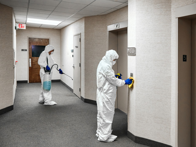cleaners doing Infection Control and specialist surface disinfection services