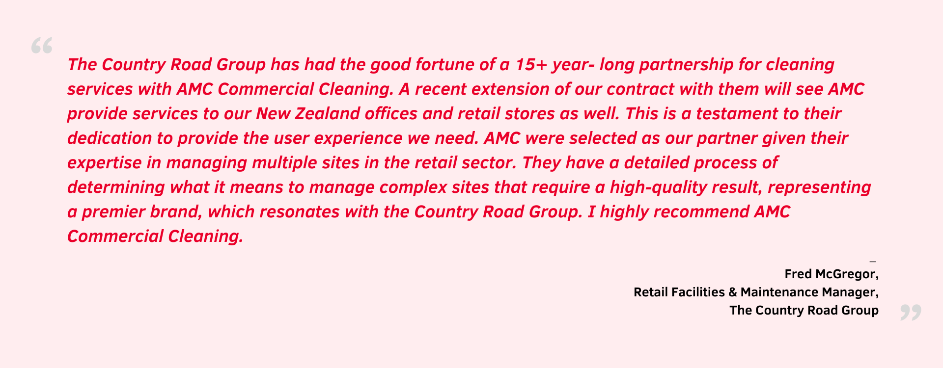 A great commercial cleaning review from AMC retail client 