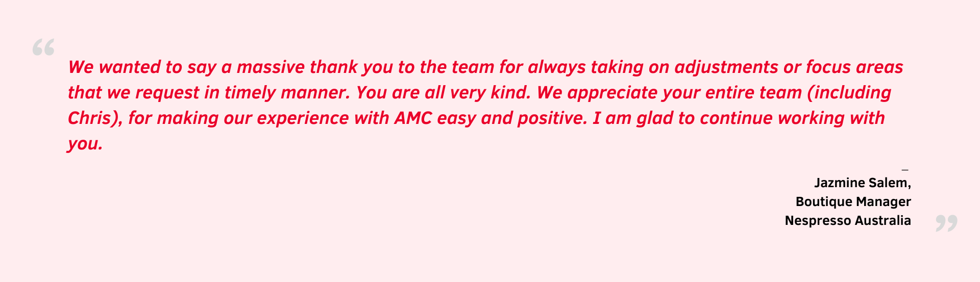 a retail review for AMC Commercial Cleaning Services