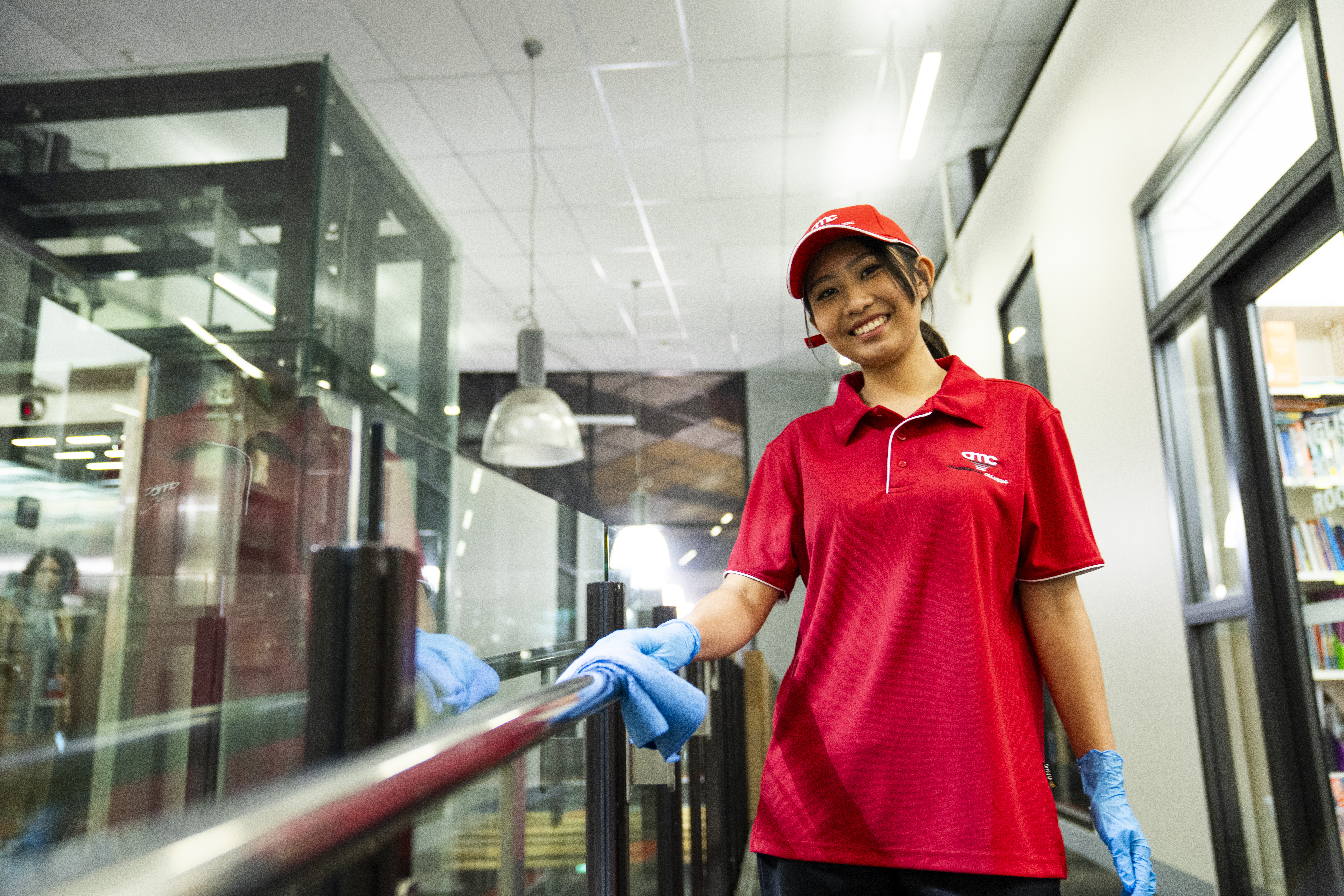 cleans and sanitises high-touch surfaces in the office to reduce pathogens
